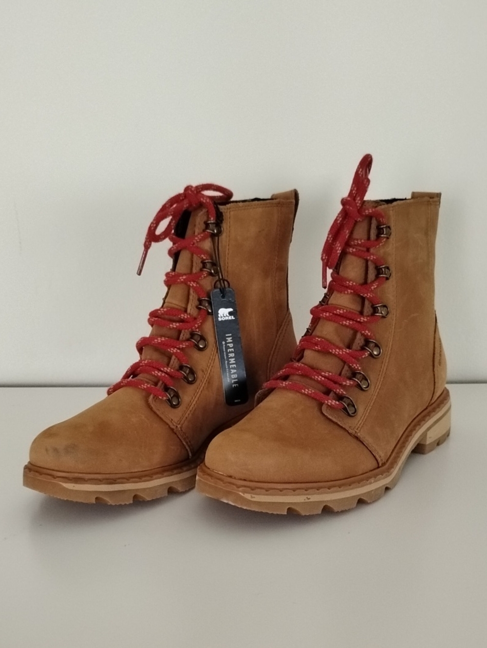 NWT Sorel Size 9 Lennox Waterproof Tan Lace Boots